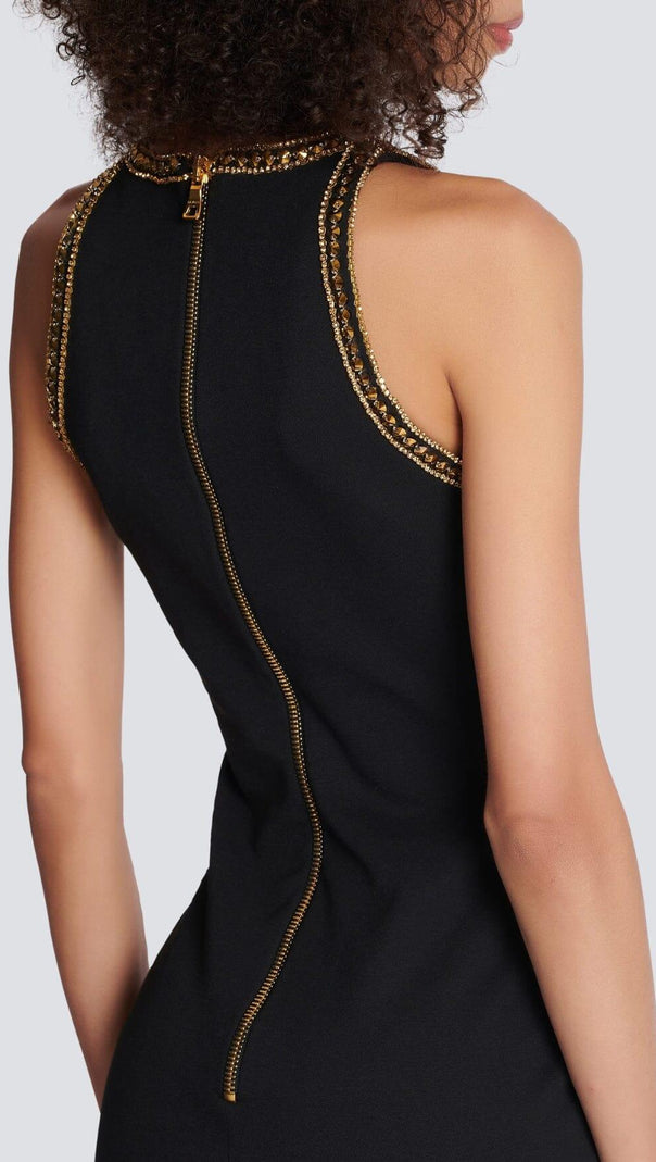 AIIZIE SEQUIN BANDAGE MINI DRESS IN BLACK - product image