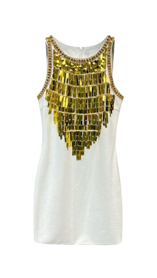 AIIZIE SEQUIN BANDAGE MINI DRESS IN BLACK - product image