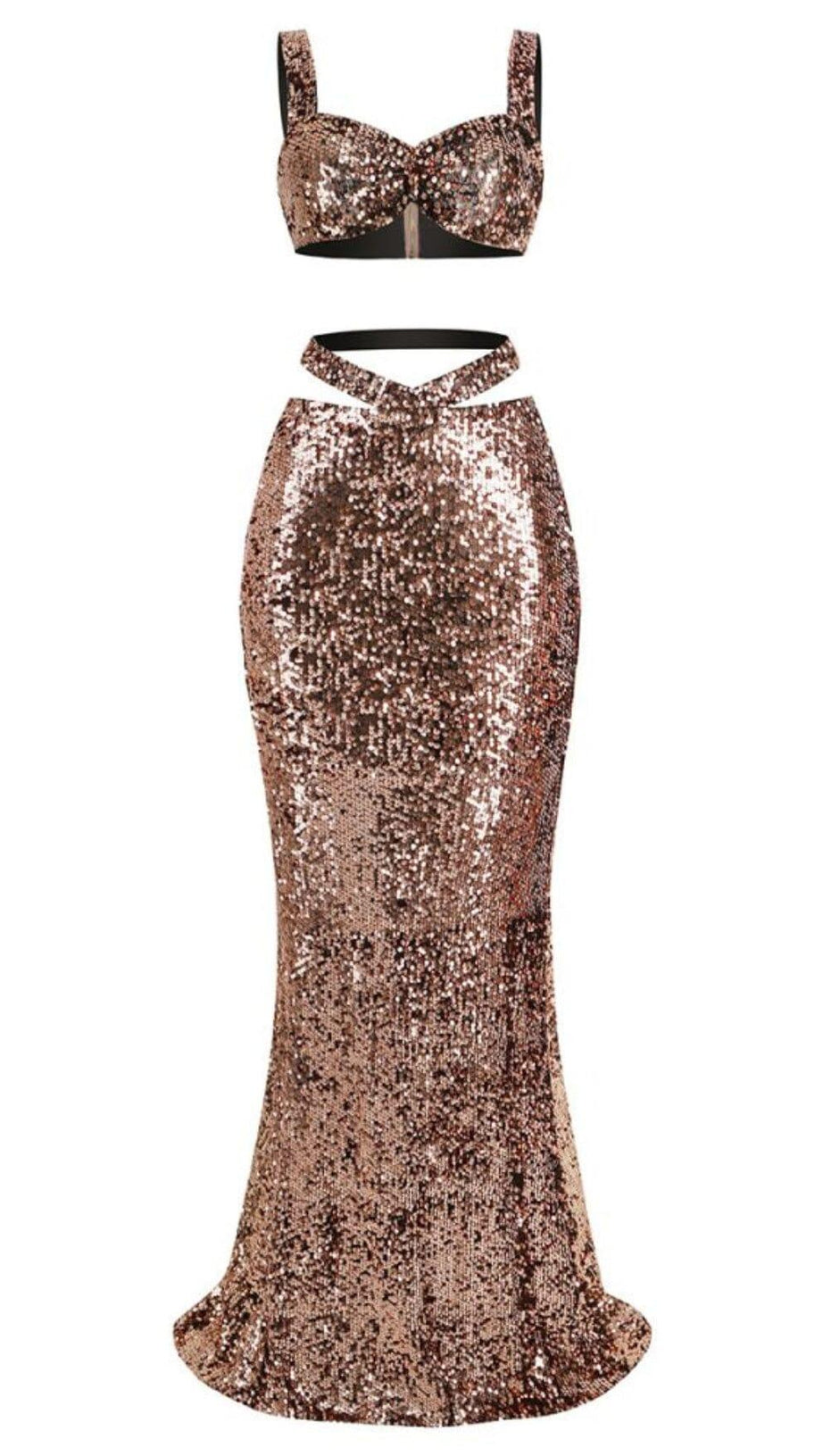ABITO DUE PEZZI CLEOPATRA CON PAILLETTES METALLIZZATO