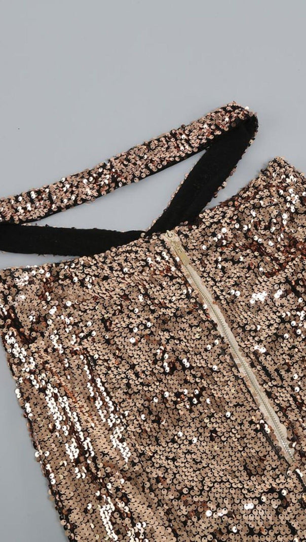 AIIZIE SEQUIN CLEOPATRA TWO PIECE SUIT IN METALLIC - product image