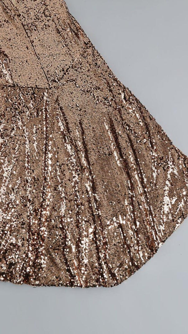 AIIZIE SEQUIN CLEOPATRA TWO PIECE SUIT IN METALLIC - product image
