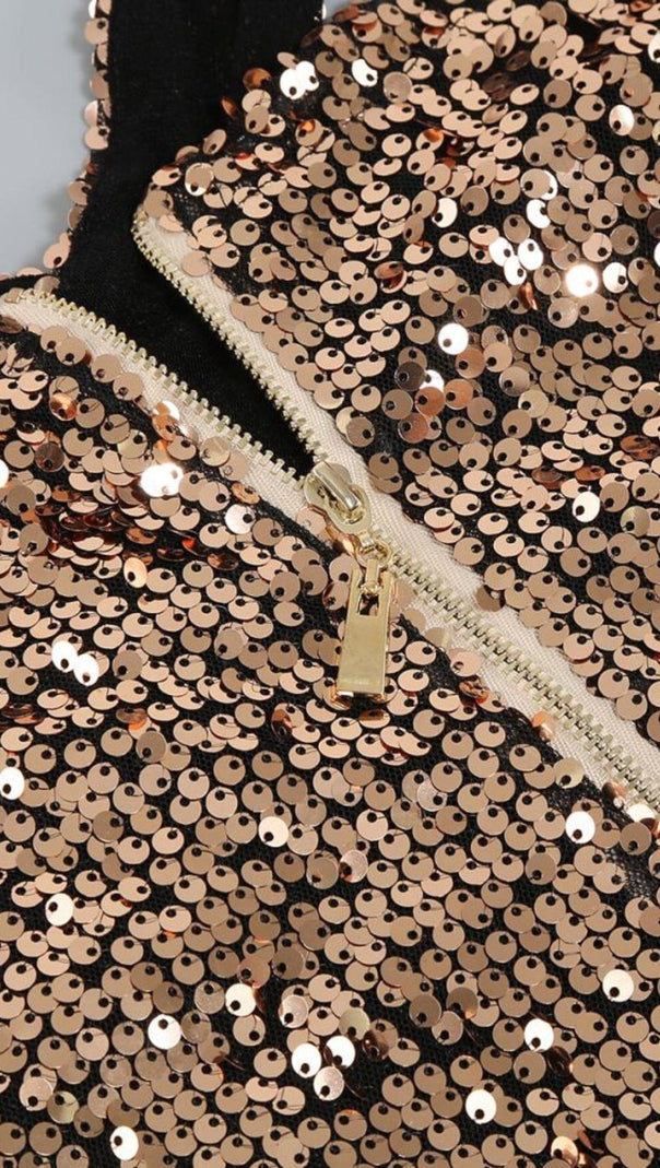 AIIZIE SEQUIN CLEOPATRA TWO PIECE SUIT IN METALLIC - product image