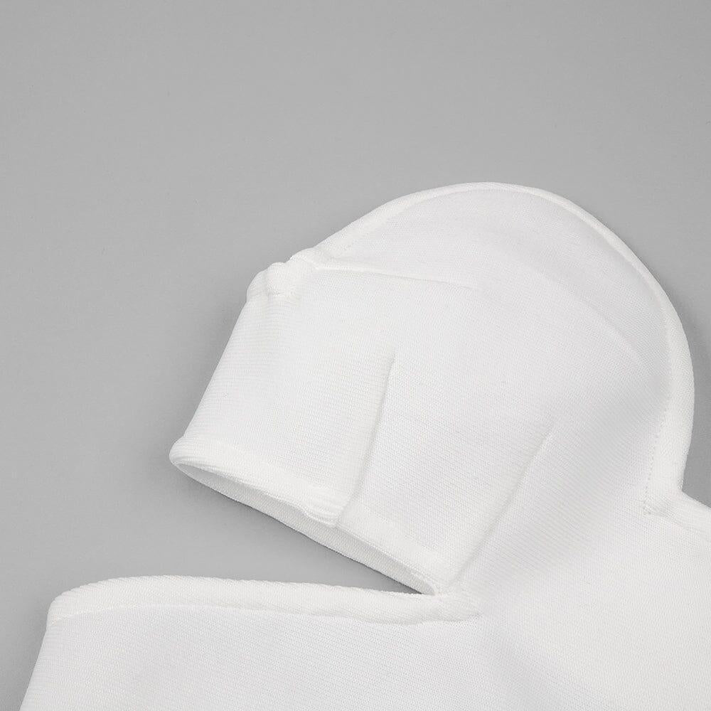 AIIZIE CUT OUT PU TWO-PIECE SUIT IN WHITE - product image