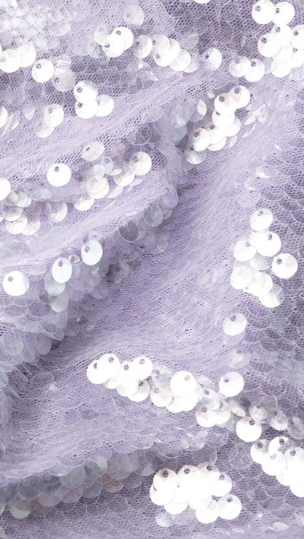 AIIZIE SEQUIN LONG SLEEVE MINI DRESS IN LILAC - product image