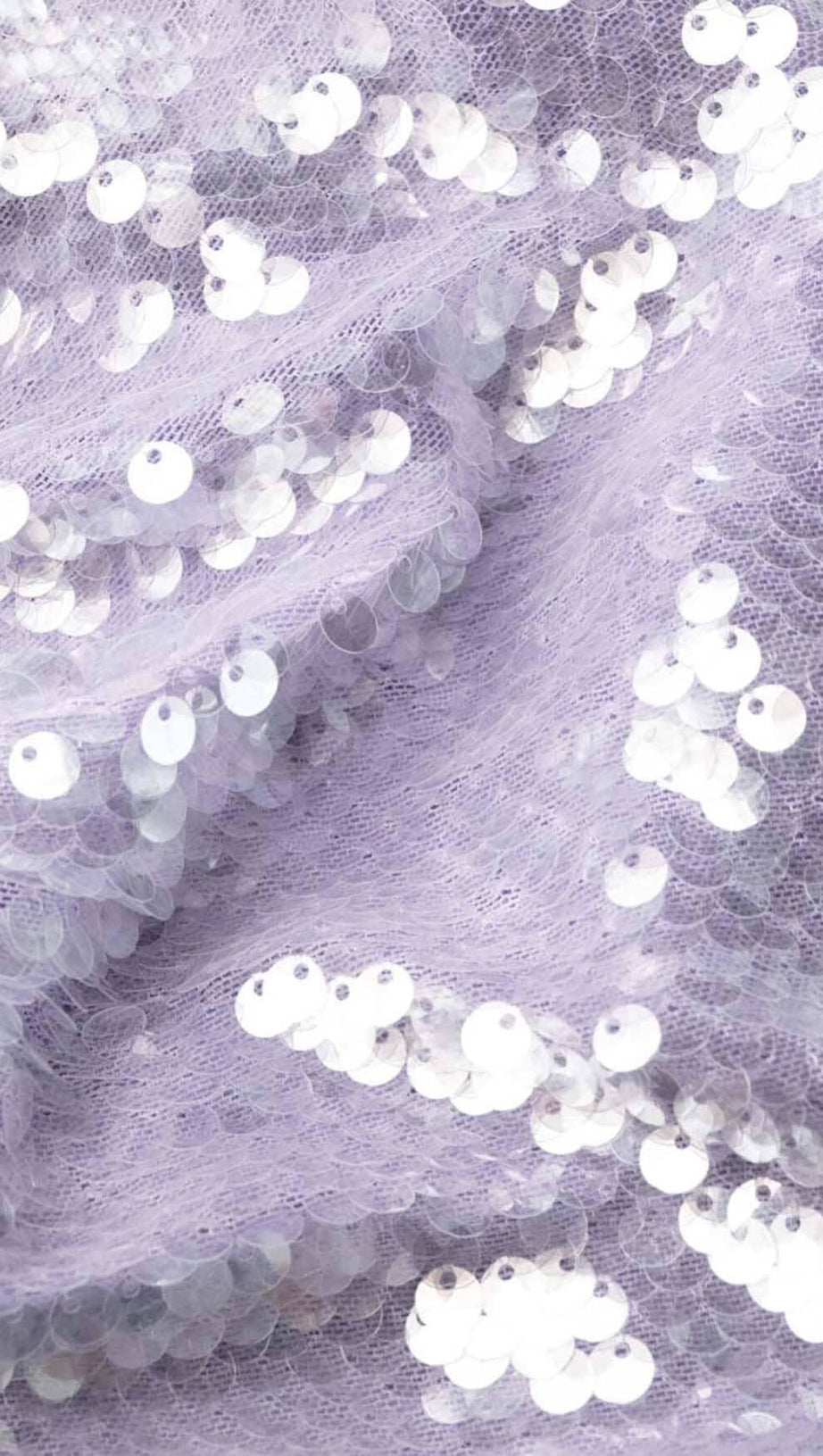 SEQUIN LONG SLEEVE MINI DRESS IN LILAC