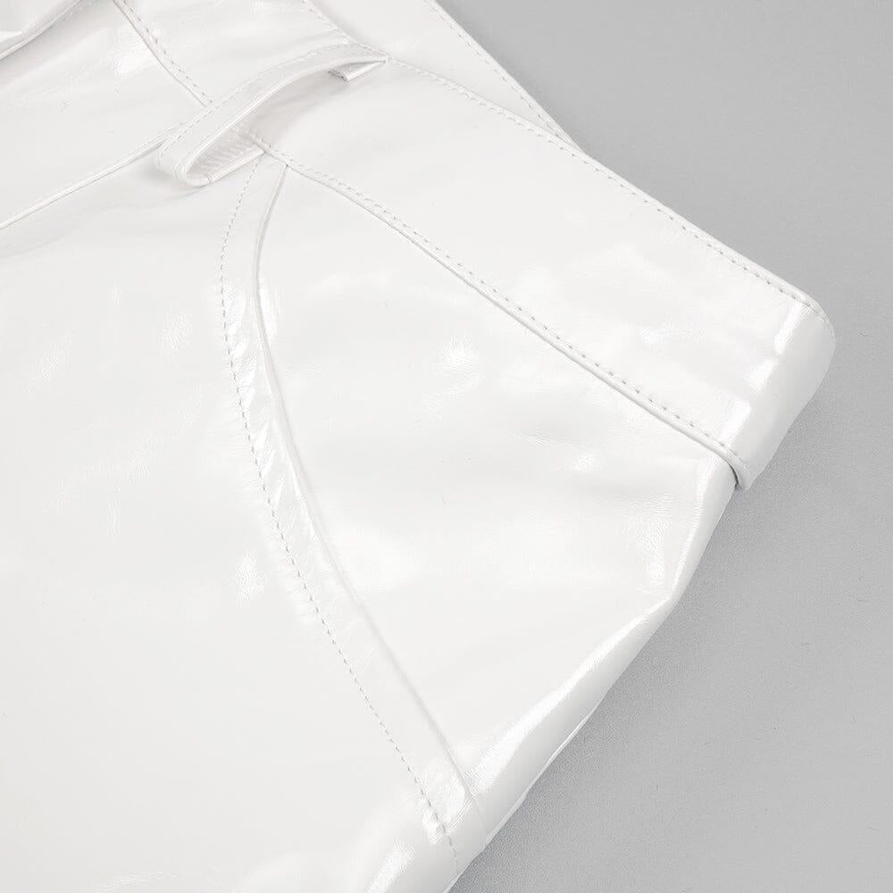 AIIZIE CUT OUT PU TWO-PIECE SUIT IN WHITE - product image