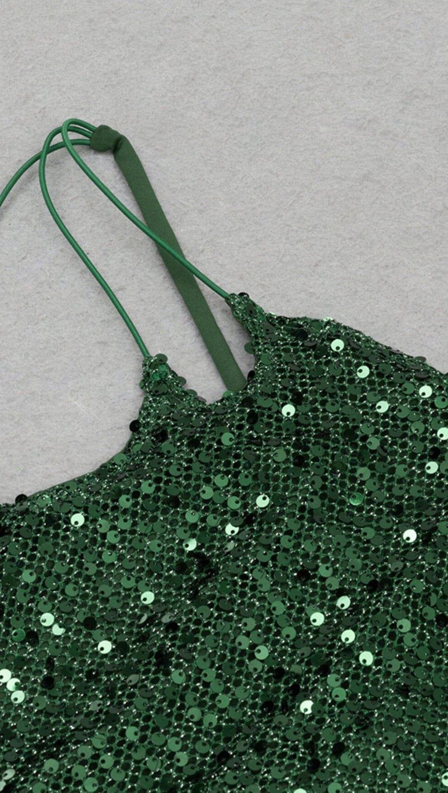 SEQUIN SLIT MIDI DRESS IN OLIVE