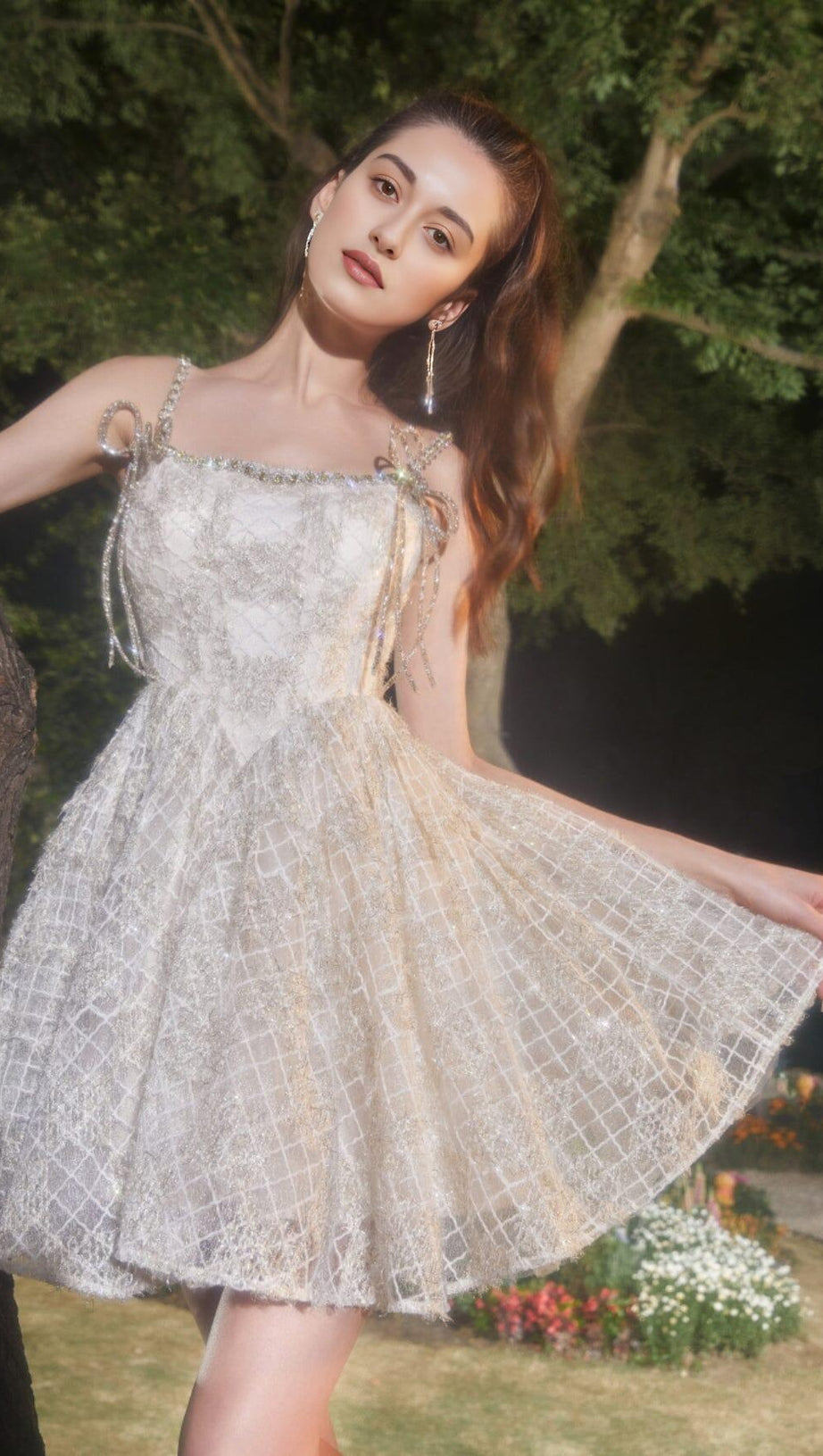 SEQUIN STRAPPY BUBBLE MINI DRESS IN WHITE