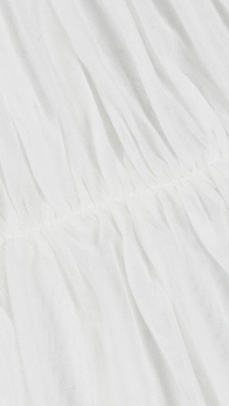 BANDEAU HALTER MIDI DRESS IN WHITE