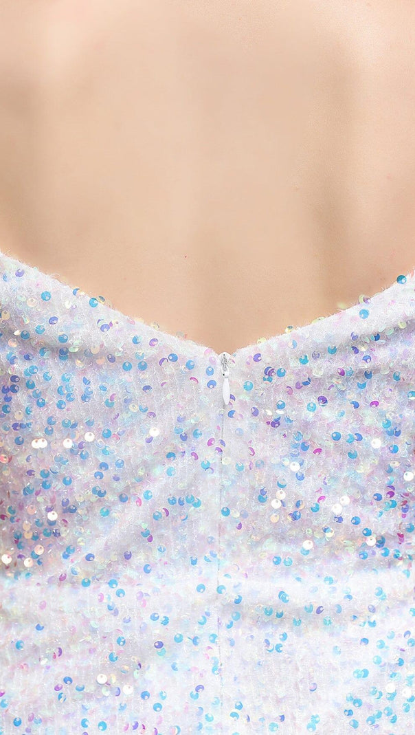 AIIZIE SEQUINED PLUNGE MIDI DRESS - product image