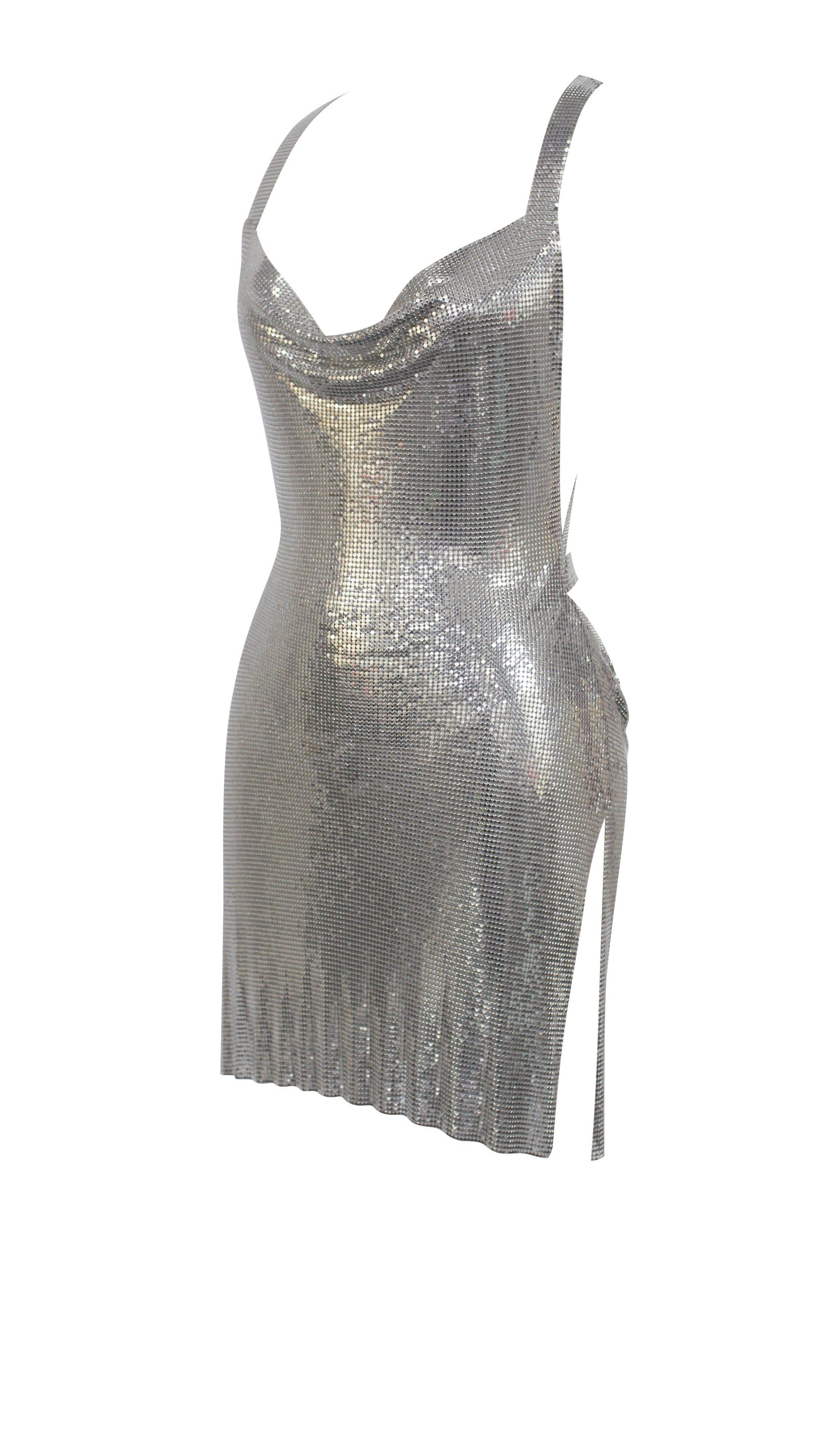AIIZIE SERENITY SILVER COPPER MESH DRESS - product image