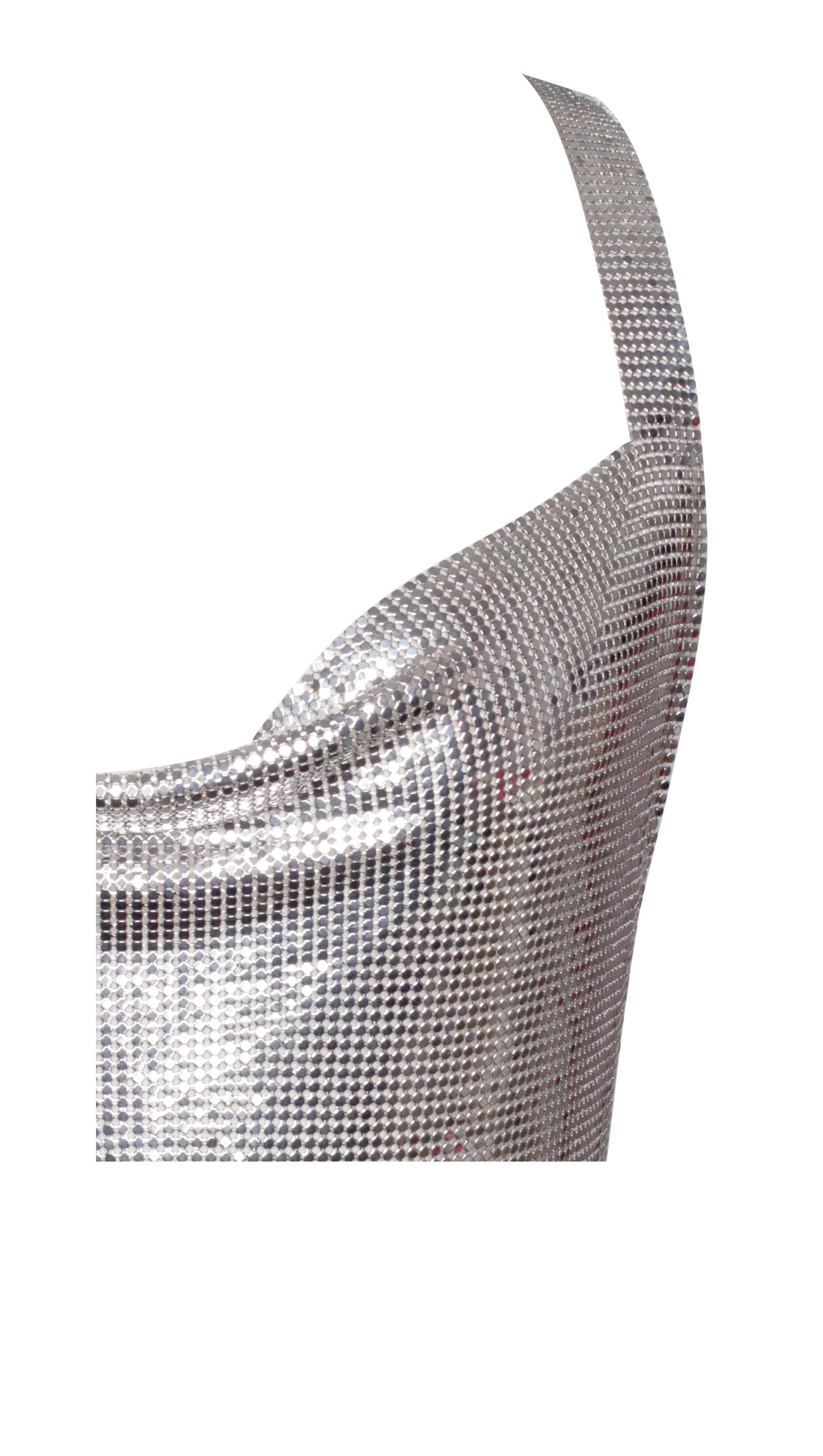 SERENITY SILVER COPPER MESH DRESS