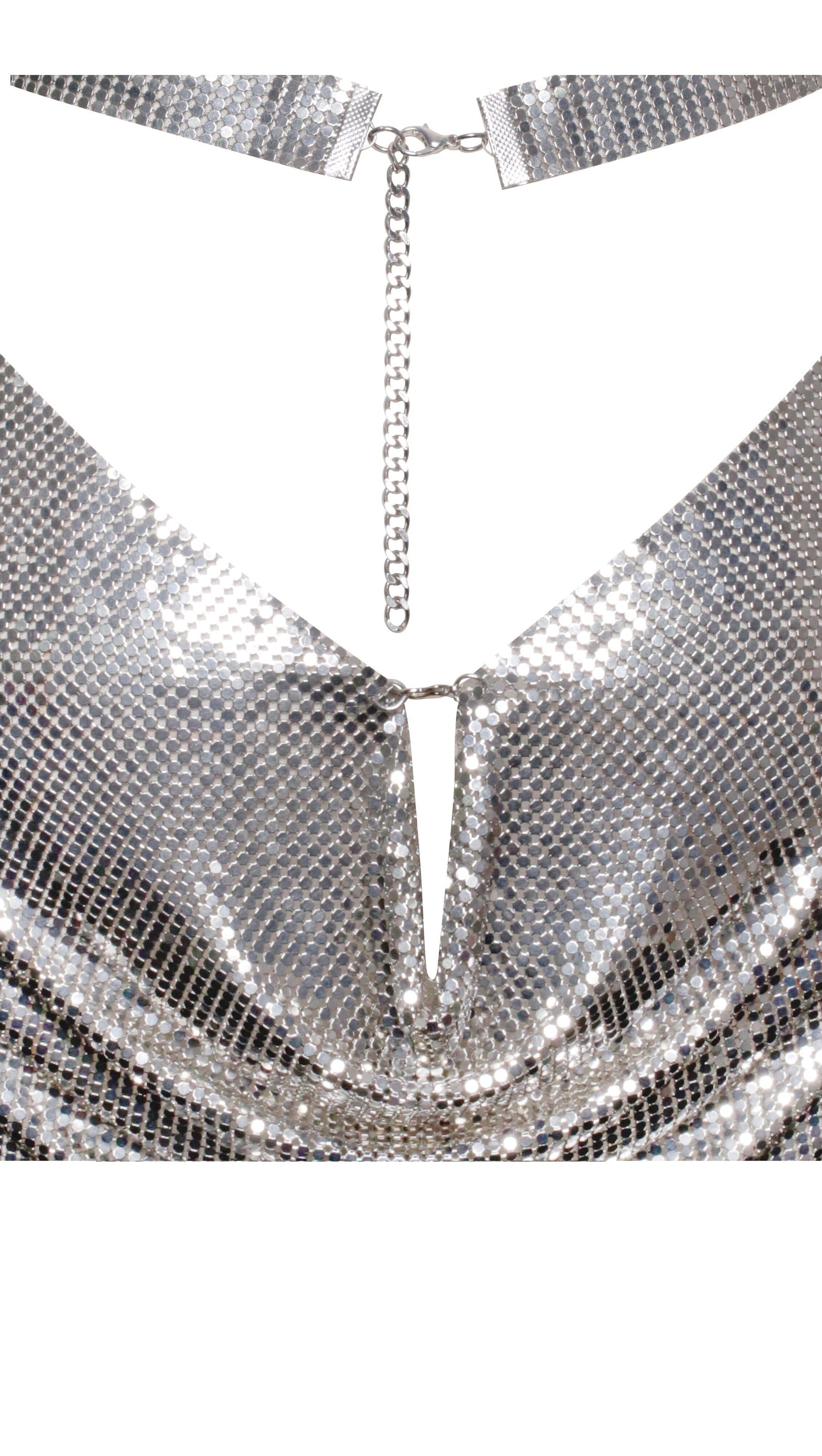 AIIZIE SERENITY SILVER COPPER MESH DRESS - product image