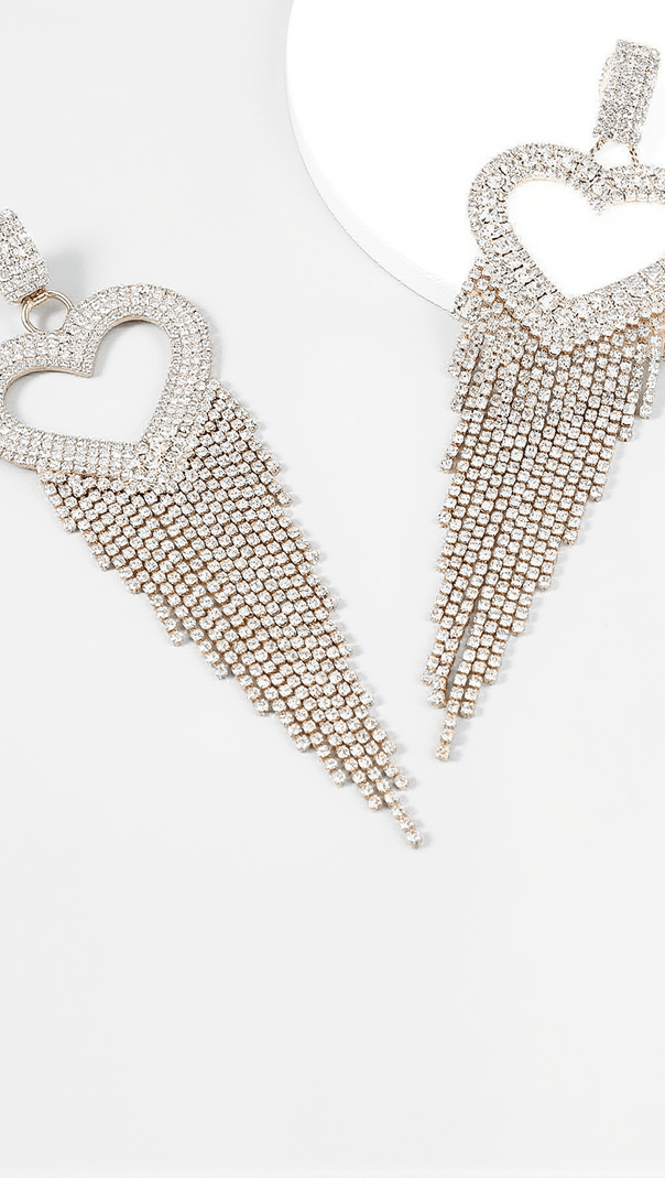 AIIZIE RORY HEART TASSEL EARRINGS - product image