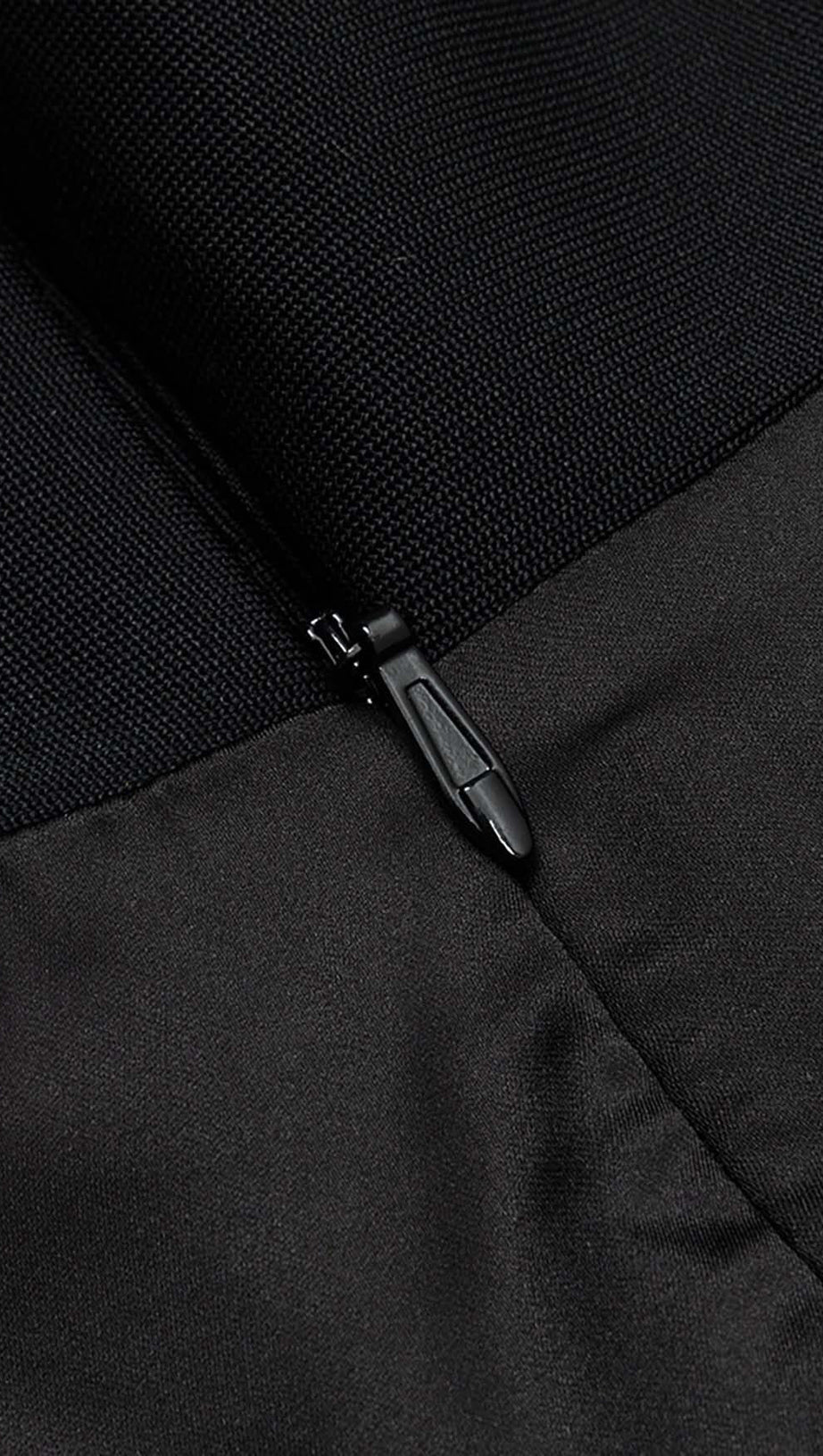 SLEEVELESS BANDAGE MIDI DRESS IN BLACK