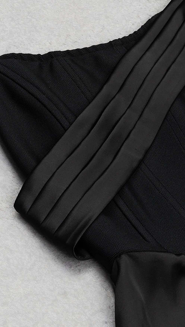 AIIZIE SLEEVELESS BANDAGE MIDI DRESS IN BLACK - product image