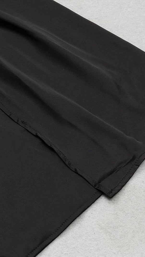 ABITO MIDI SENZA MANICHE CON BENDAGGI NERO