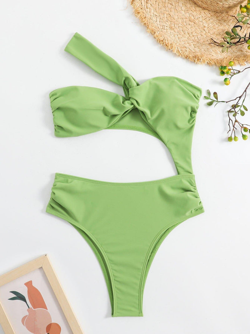 OBLIQUE CUTOUT ONE PIECE BIKINI