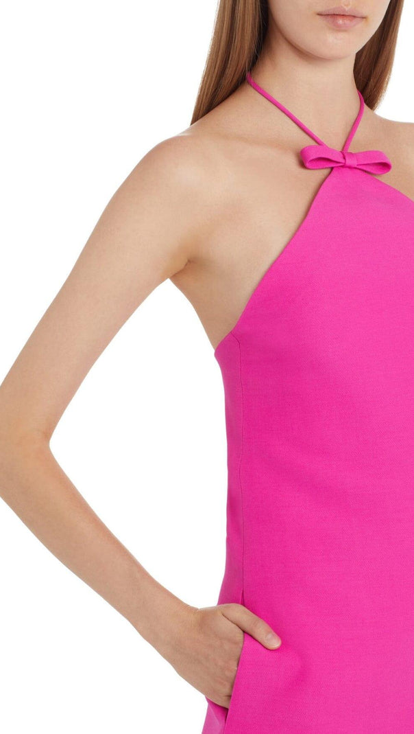 AIIZIE SLEEVELESS HALTER MINI DRESS IN RED - product image
