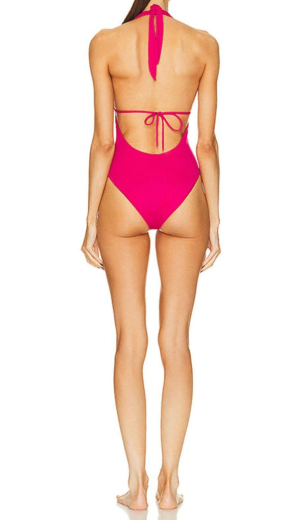 SOLID ONE PIECE BIKINI SWIMSUIT