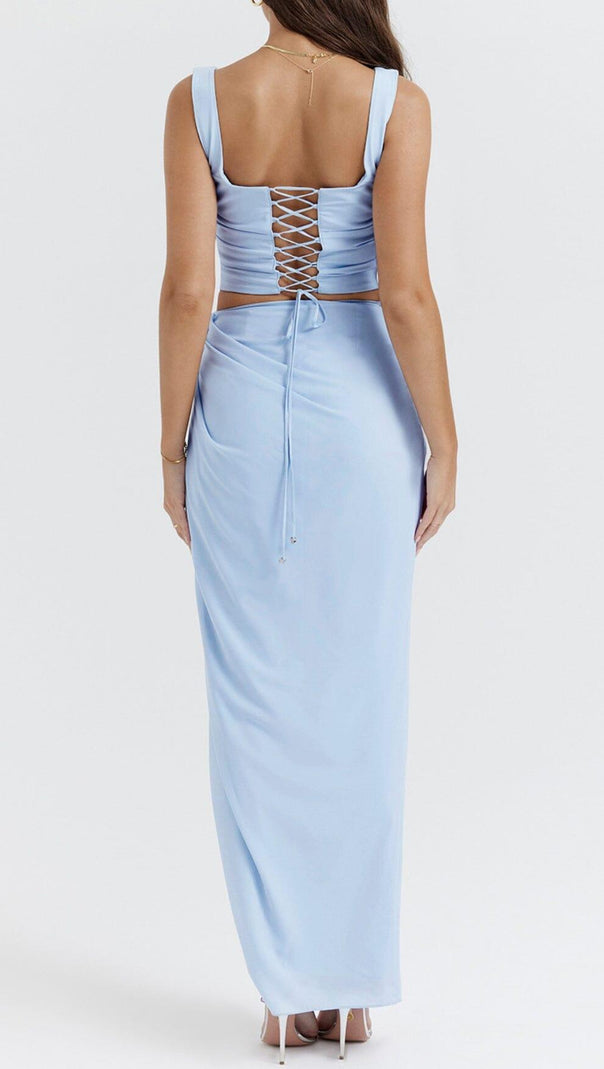 AIIZIE SOFT BLUE CORSET TWO PIECES SUIT - product image