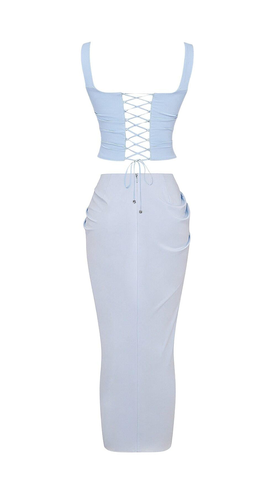 SOFT BLUE CORSET TWO PIECES SUIT