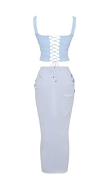 SOFT BLUE CORSET TWO PIECES SUIT