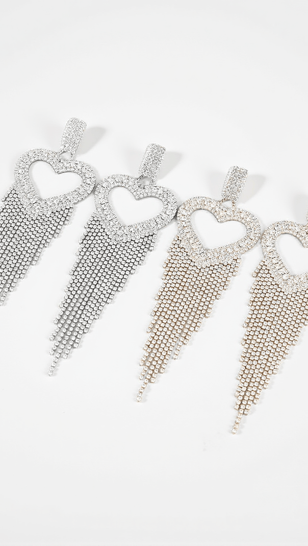 AIIZIE RORY HEART TASSEL EARRINGS - product image