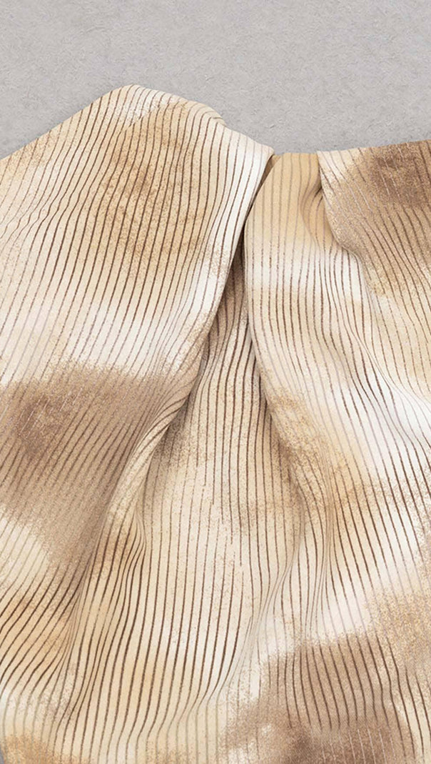 AIIZIE SPOT-PRINT THIGH SLIT MIDI DRESS IN COFFEE BEANS - product image