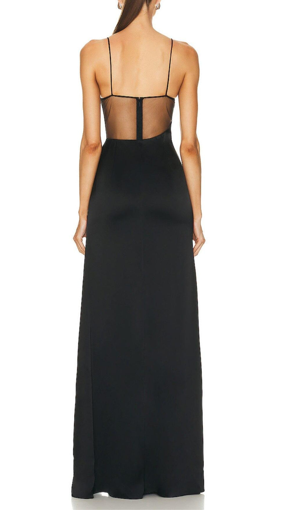 STARFISH EMBELLISHED MESH BODICE MAXI DRESS IN BLACK