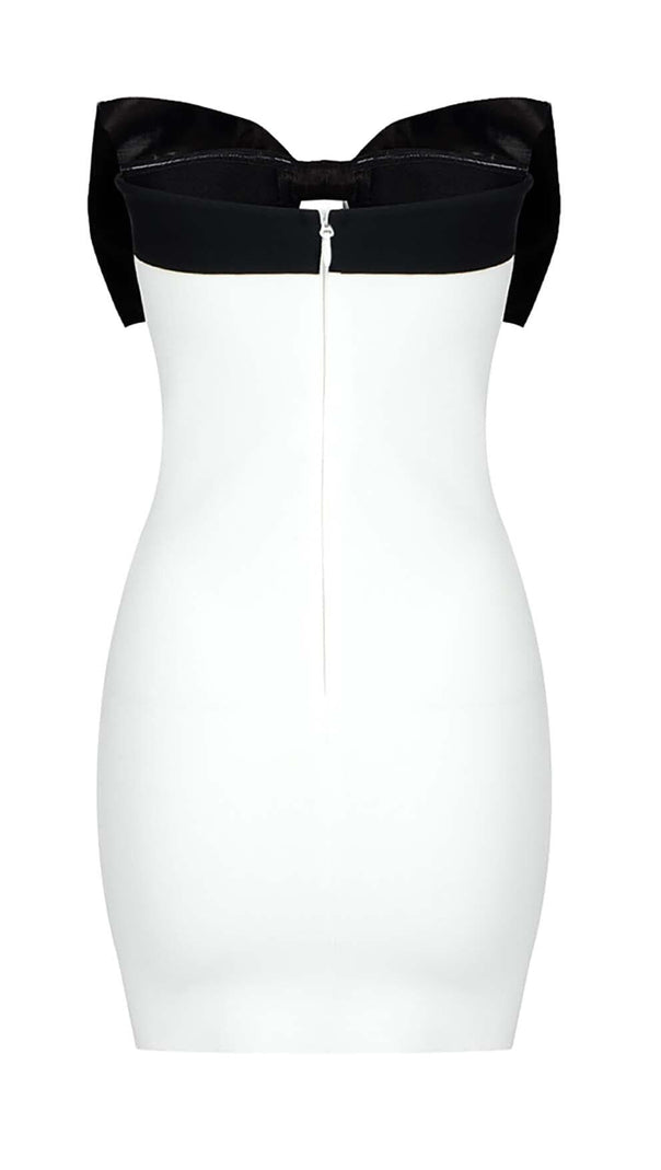 AIIZIE STRAPLESS BOW MINI DRESS IN WHITE - product image