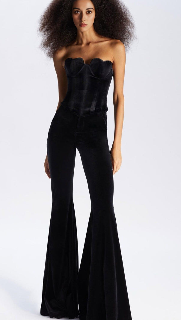AIIZIE STRAPLESS CORSET CROPPED TOP IN BLACK - product image