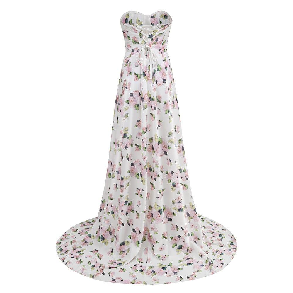 AIIZIE STRAPLESS FLORAL SPLIT MAXI DRESS - product image
