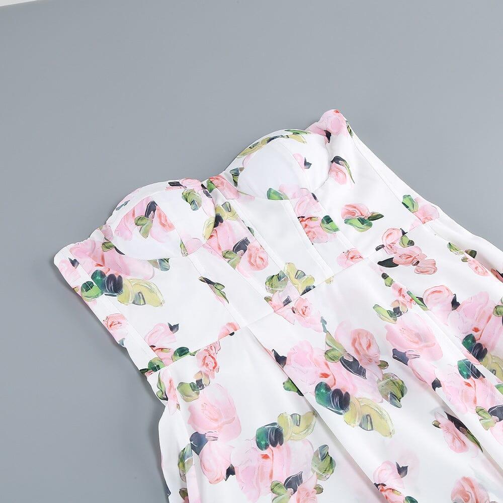 AIIZIE STRAPLESS FLORAL SPLIT MAXI DRESS - product image
