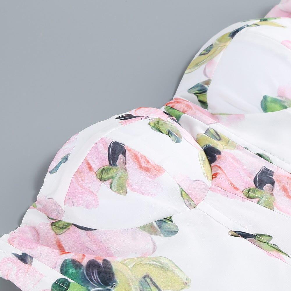 AIIZIE STRAPLESS FLORAL SPLIT MAXI DRESS - product image