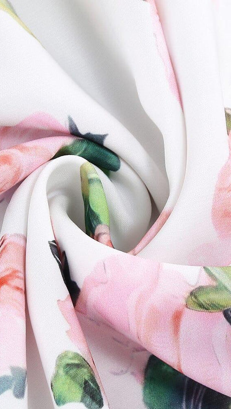 STRAPLESS FLORAL SPLIT MAXI DRESS