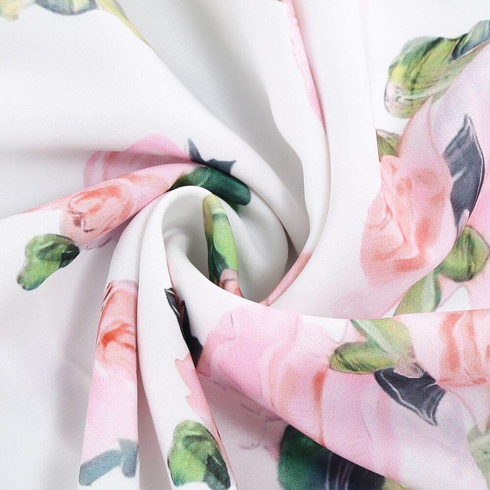 TRÄGERLOSES MAXIKLEID MIT BLUMENMUSTER