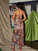 Arbor Strapless Floral Sequin Embroidered Maxi Dress