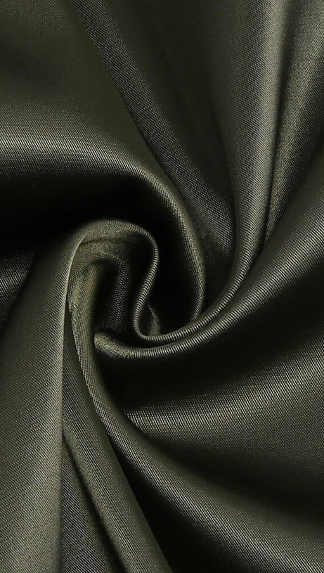 STRAPLESS SATIN SPLIT MAXI DRESS