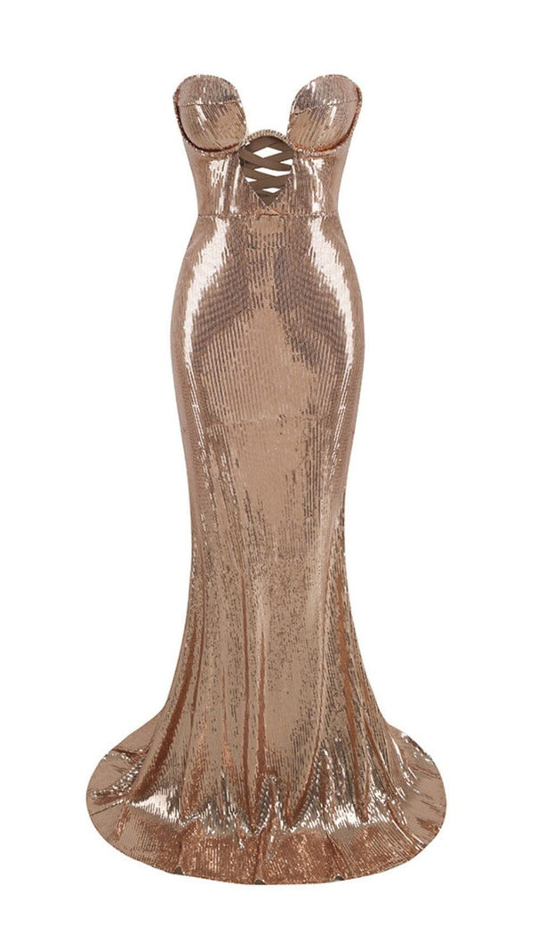 AIIZIE STRAPLESS SEQUIN MAXI DRESS - product image