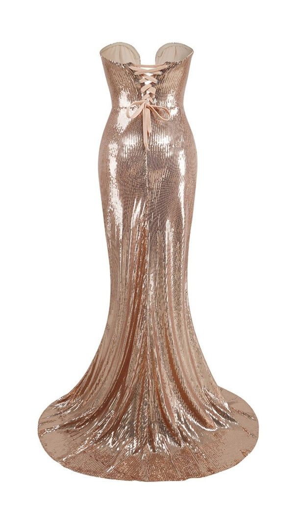 AIIZIE STRAPLESS SEQUIN MAXI DRESS - product image