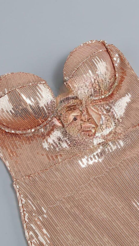 STRAPLESS SEQUIN MAXI DRESS