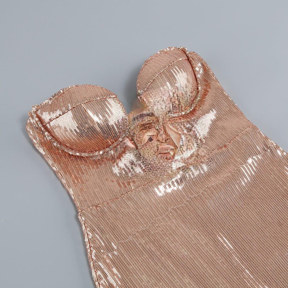 Strapless Sequin Maxi Dress