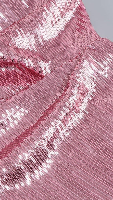 STRAPLESS SEQUIN SPLIT MAXI DRESS