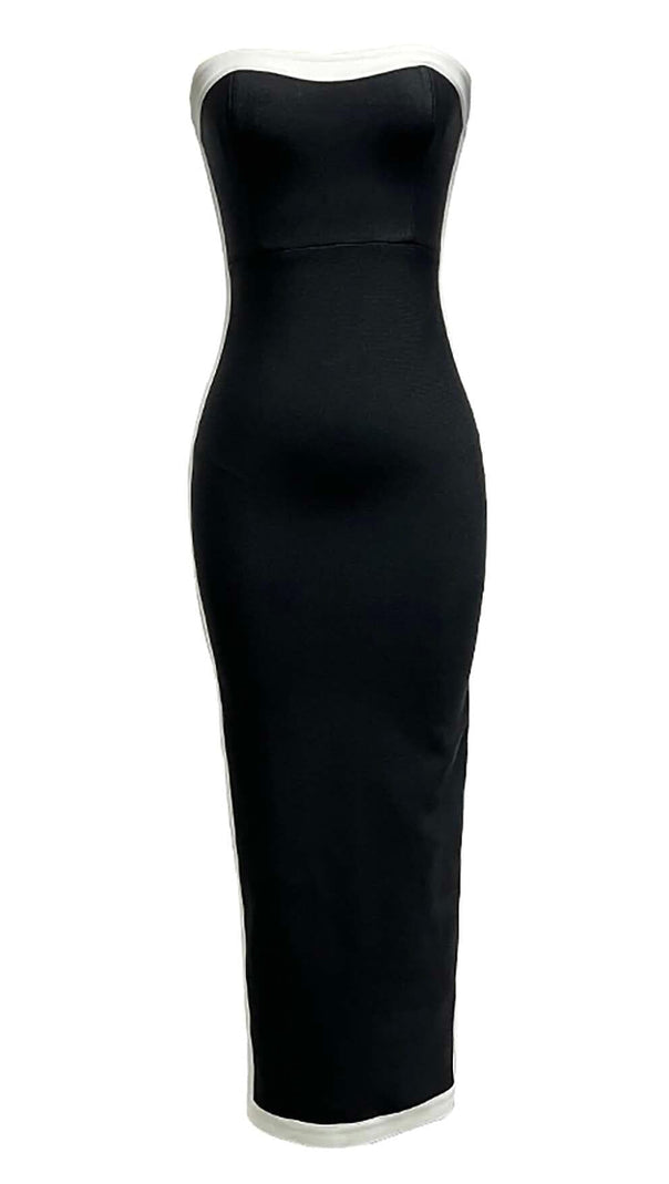 AIIZIE STRAPLESS SLIT MAXI BANDAGE DRESS - product image