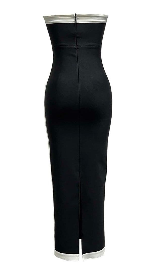 AIIZIE STRAPLESS SLIT MAXI BANDAGE DRESS - product image