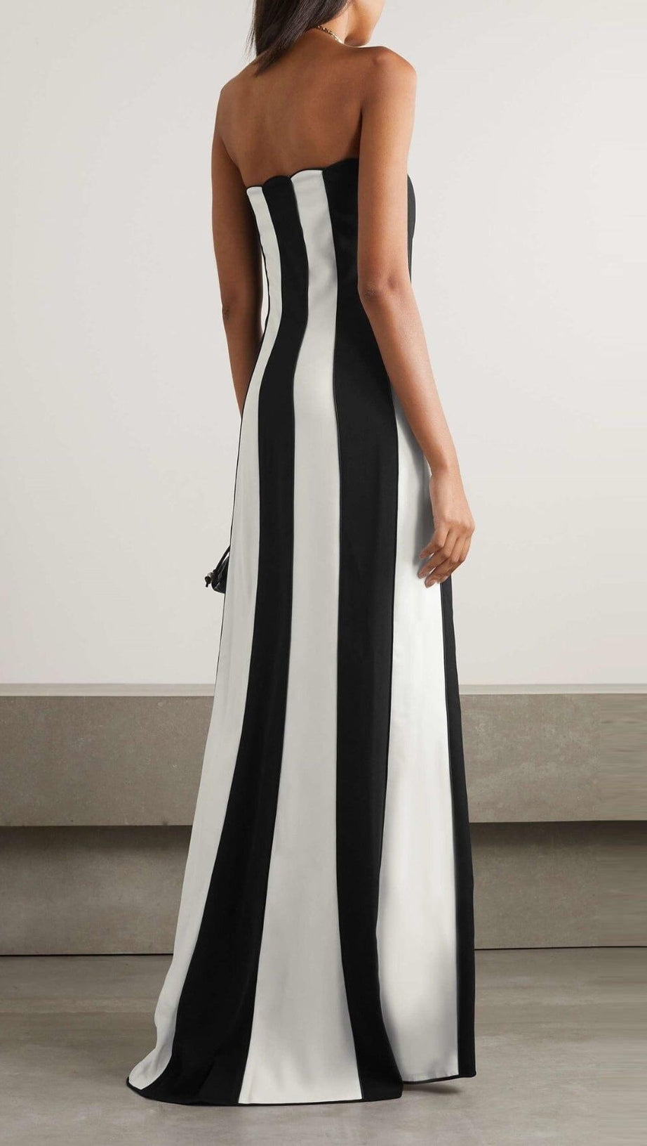STRAPLESS STRIPED MAXI DRESS