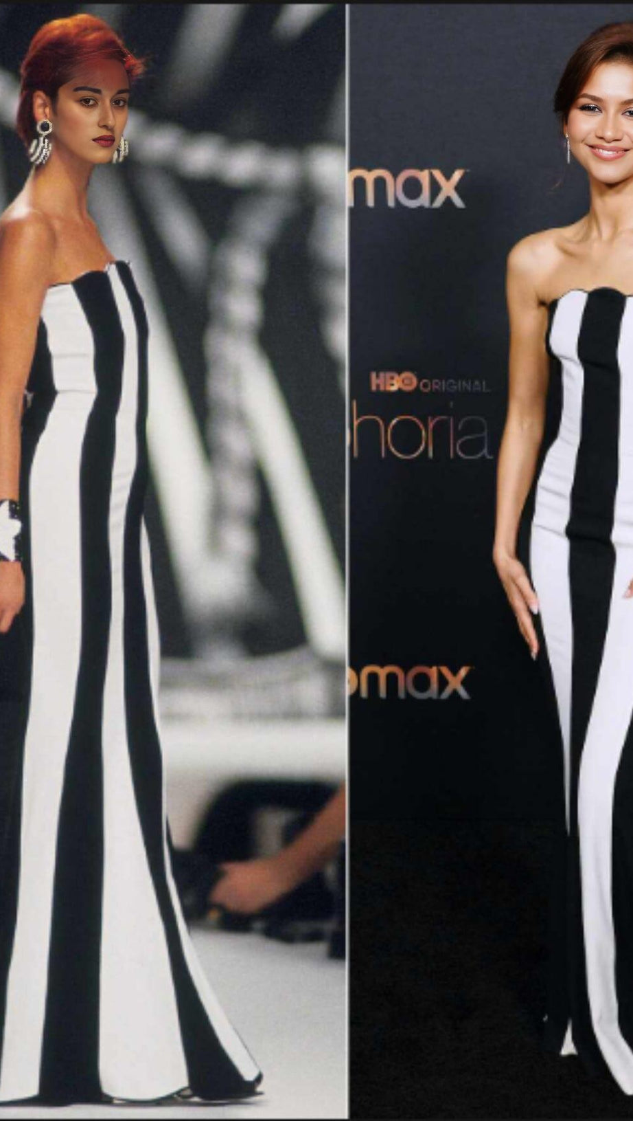 STRAPLESS STRIPED MAXI DRESS