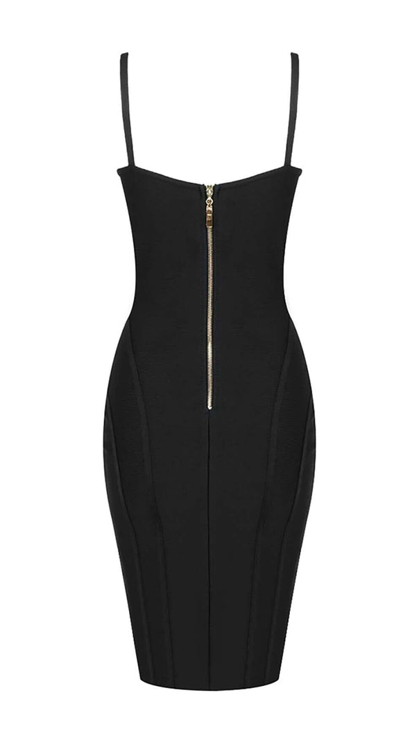 AIIZIE STRAPPY BANDAGE MIDI DRESS IN BLACK - product image