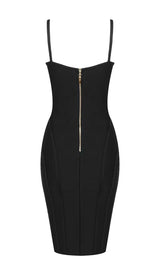 STRAPPY BANDAGE MIDI DRESS IN BLACK